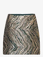 MSEvelina Short Jaquard Skirt - JUNGLE GREEN JACQUARD