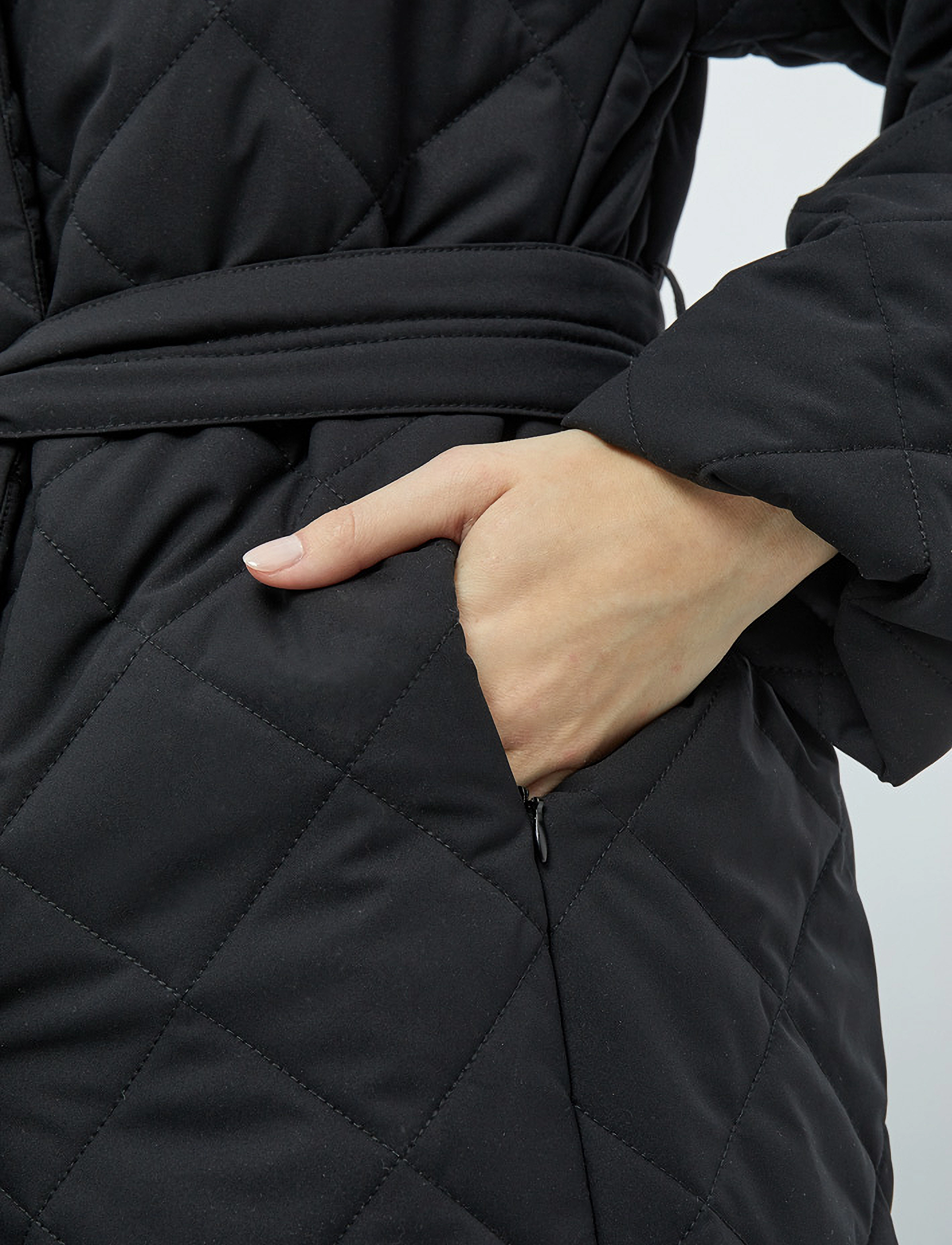 Minus - Naria Padded Wrap Coat - sort - 4