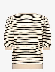 Minus - MSPam Striped Knit T-Shirt - džemprid - sand gray stripe - 1