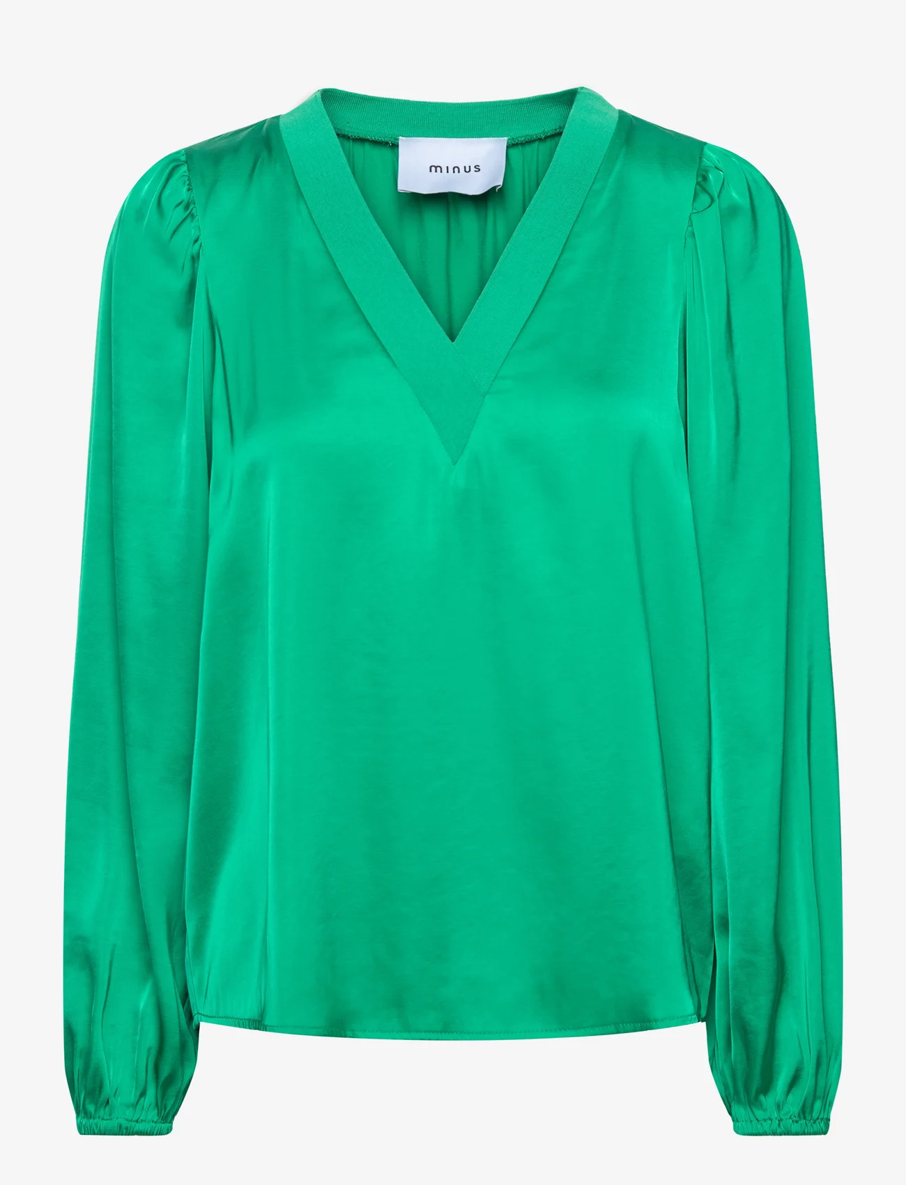 Minus - MSSelva V-Neck Blouse - blouses met lange mouwen - golf green - 1