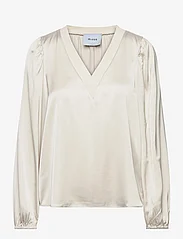 Minus - MSSelva V-Neck Blouse - long-sleeved blouses - light birch - 0