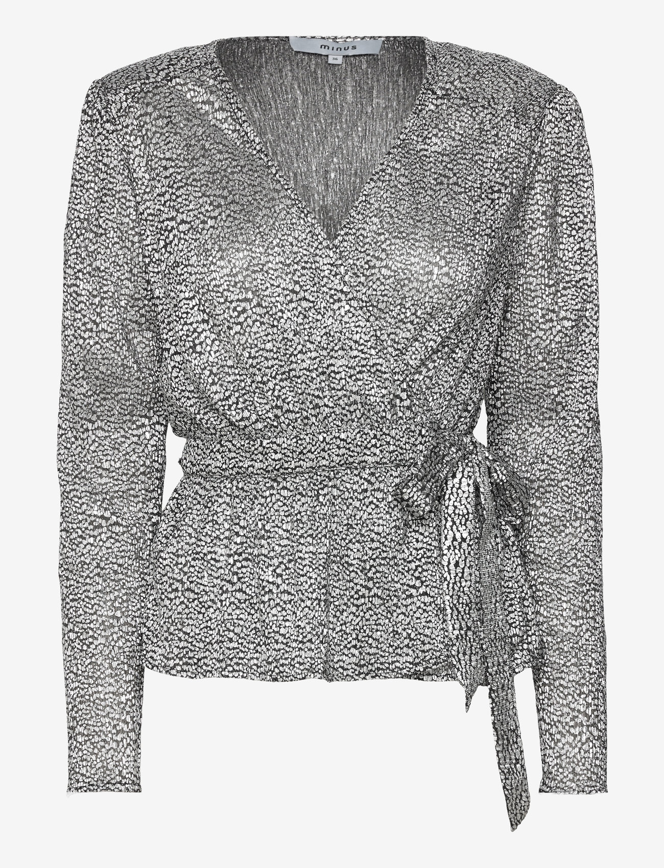 Minus - MSLimea Wrap Blouse - black metallic - 1
