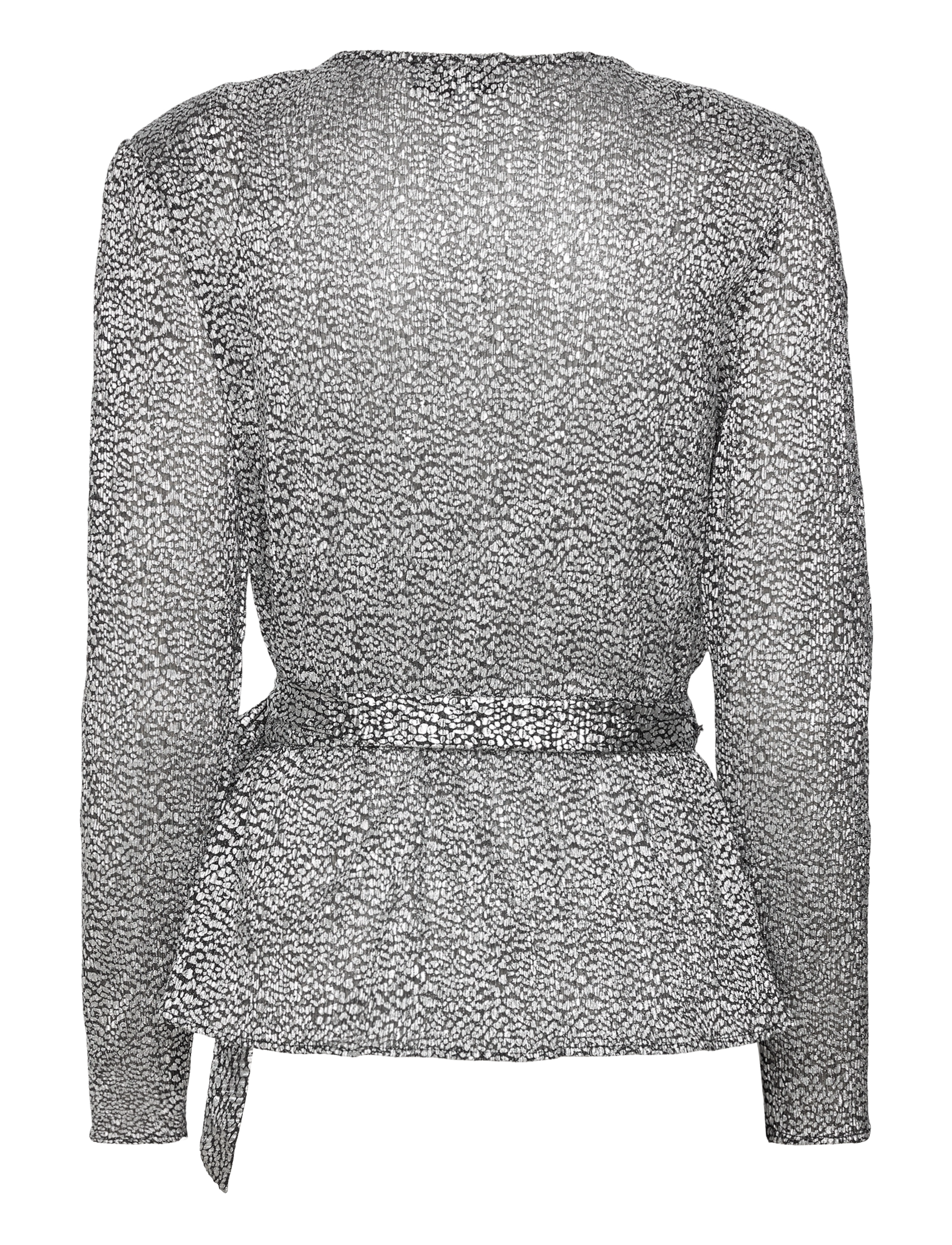 Minus - MSLimea Wrap Blouse - langärmlige blusen - black metallic - 2
