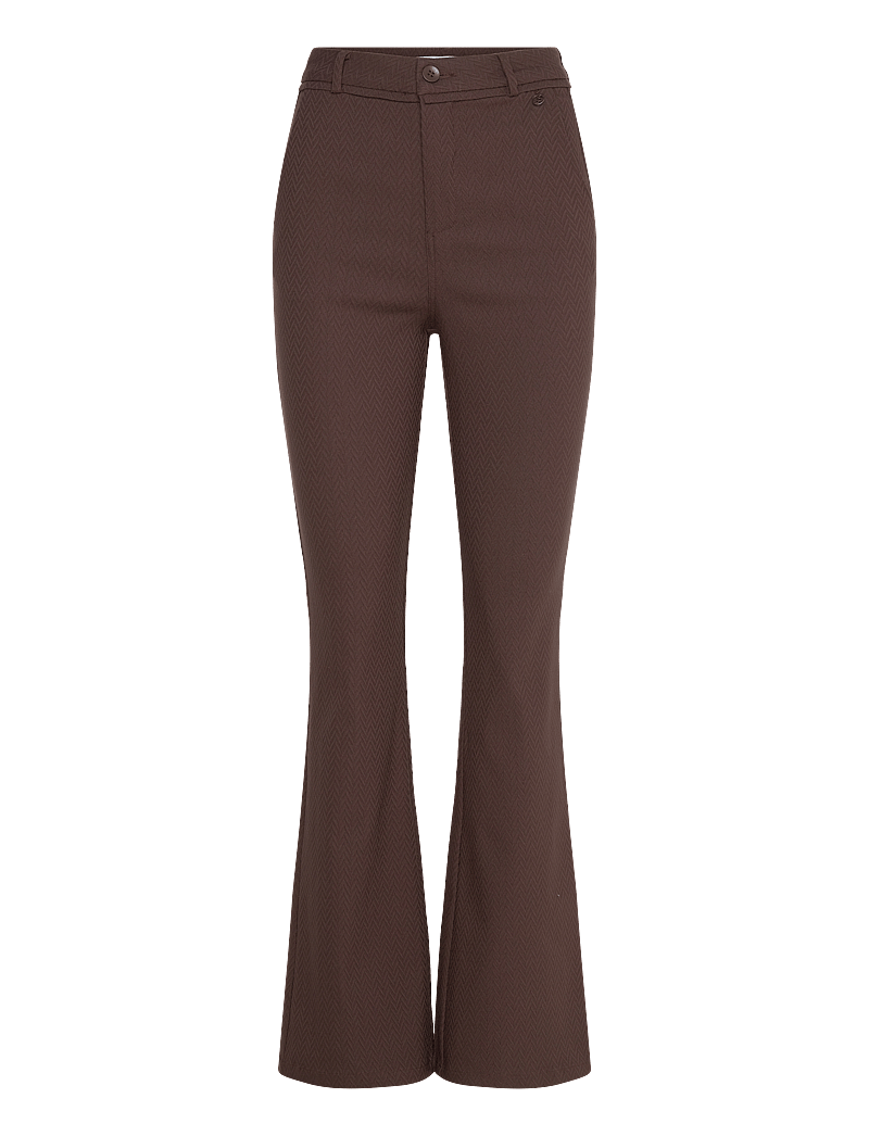 Minus - MSCarma Flared Graphic Pants - alt laiad püksid - dark earth - 1