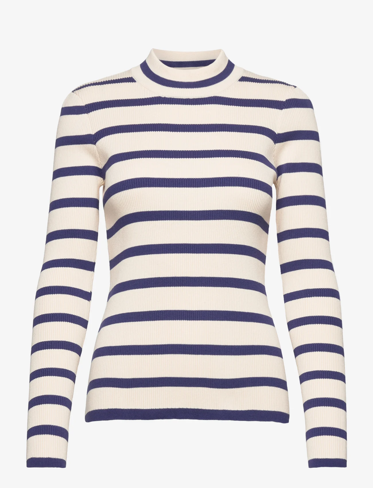 Minus - MSMaluma High Neck Knit Pullover - swetry - blue depths striped - 1