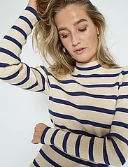 Minus - MSMaluma High Neck Knit Pullover - swetry - blue depths striped - 5