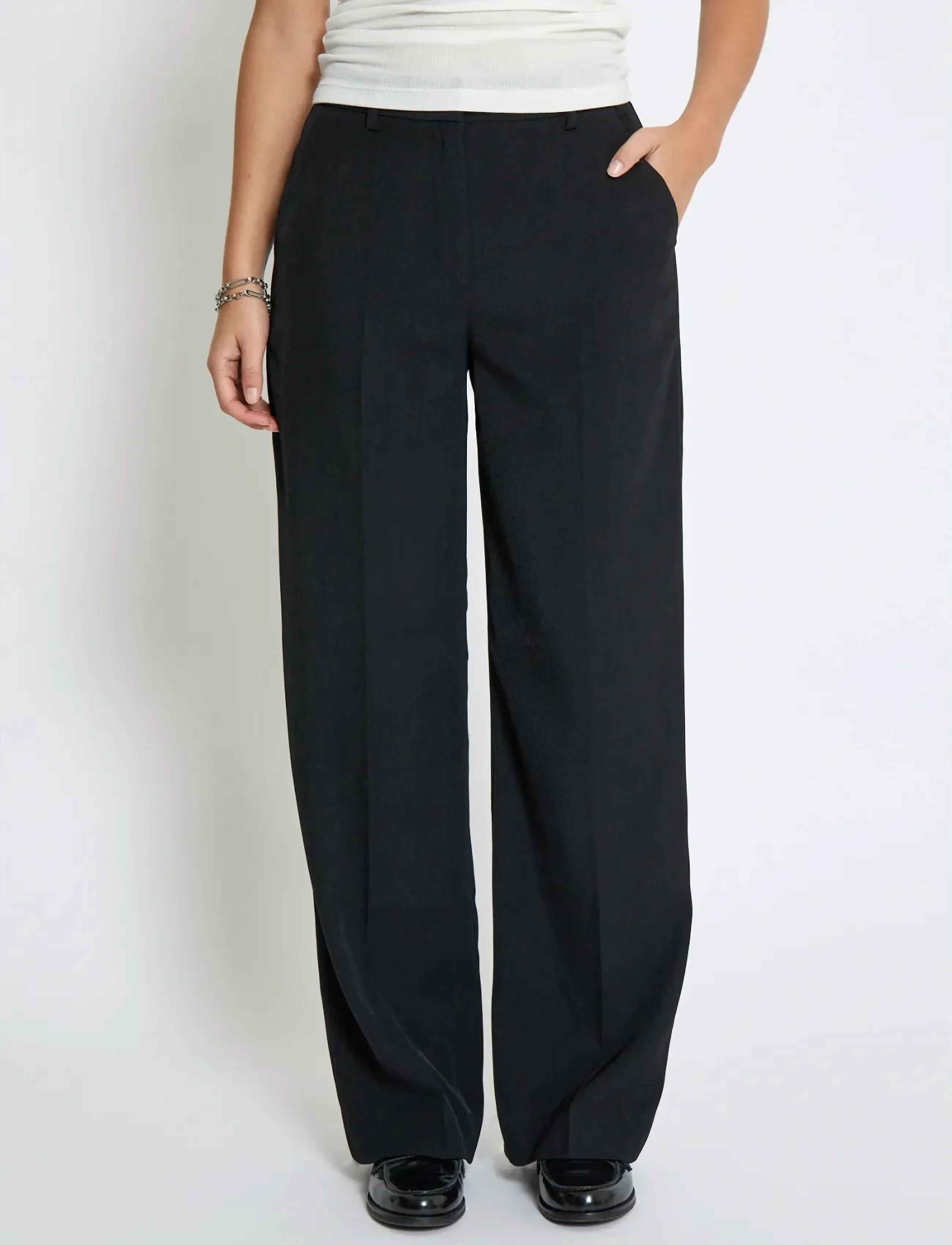Minus Mslivina Straight Leg Pant, 38, Black, Bukser > Lige Ben, Dame