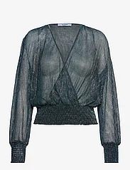 Minus - MSKamina Wrap Blouse - langærmede bluser - lake blue metallic - 0