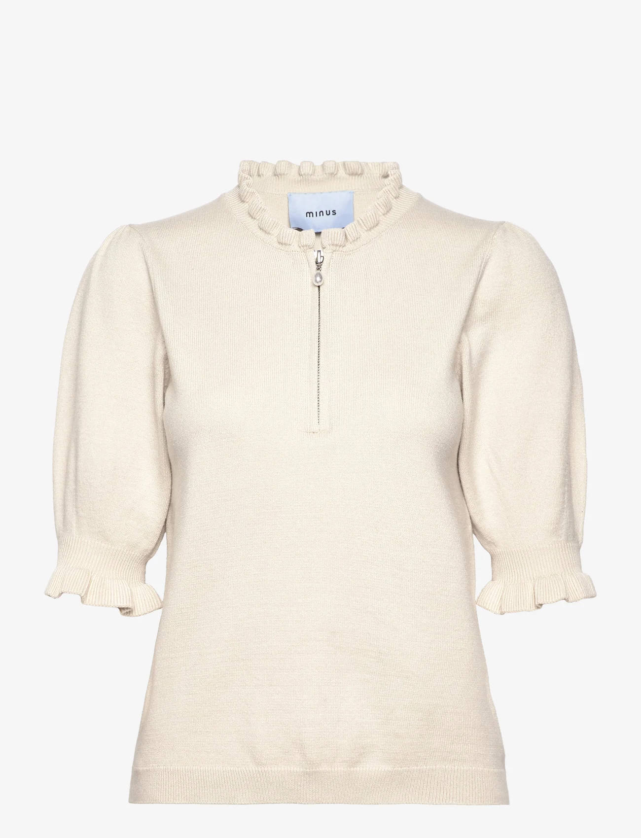 Minus - MSKessa Knit T-Shirt - swetry - light birch - 1