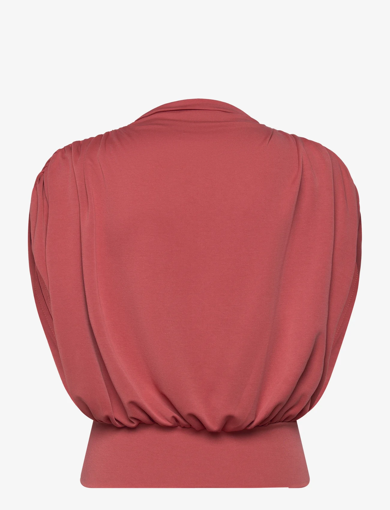 Minus - MSElvie Modal Wrap Top - sleeveless blouses - barn red - 1