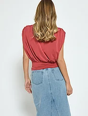 Minus - MSElvie Modal Wrap Top - sleeveless blouses - barn red - 3