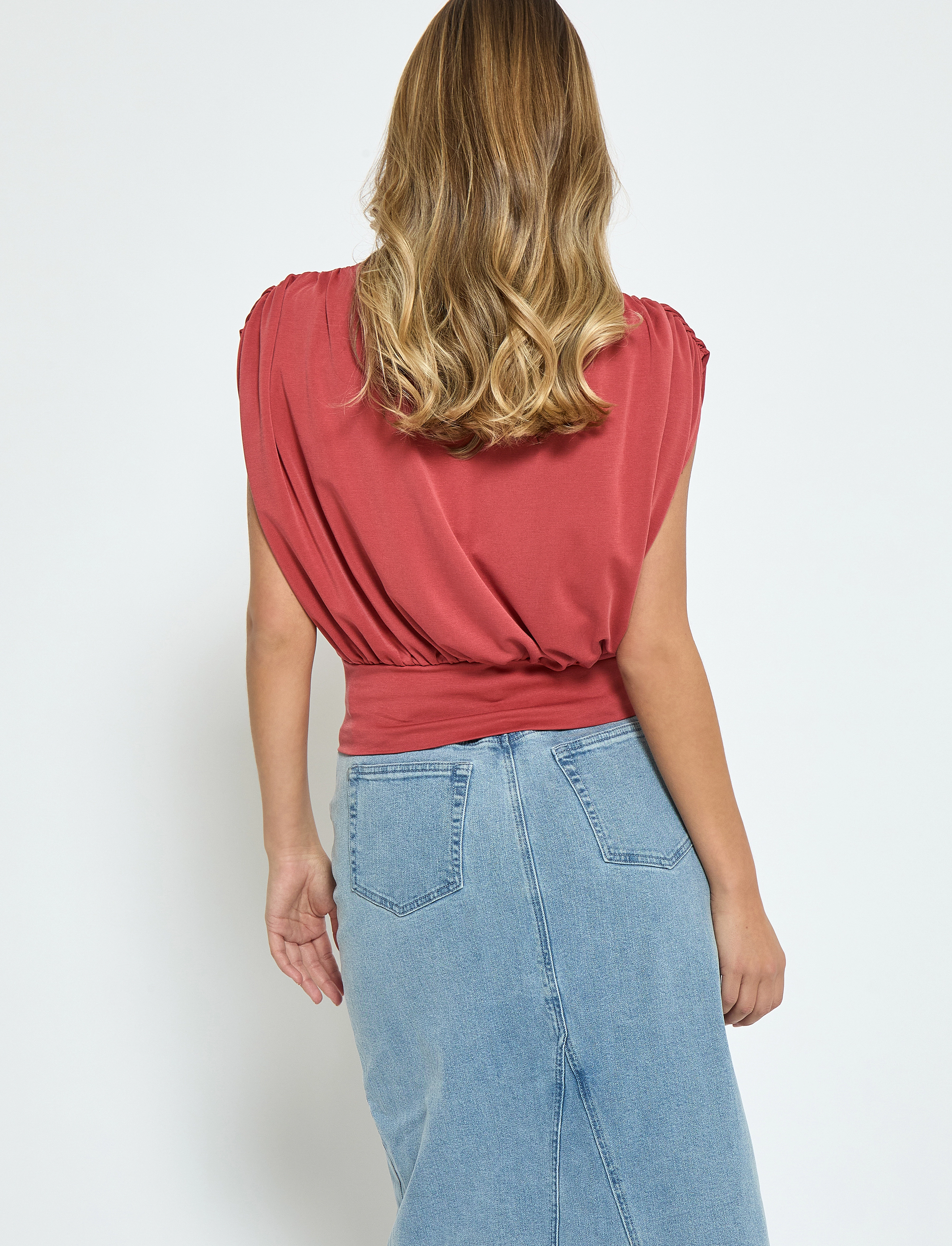 Minus - MSElvie Modal Wrap Top - barn red - 3