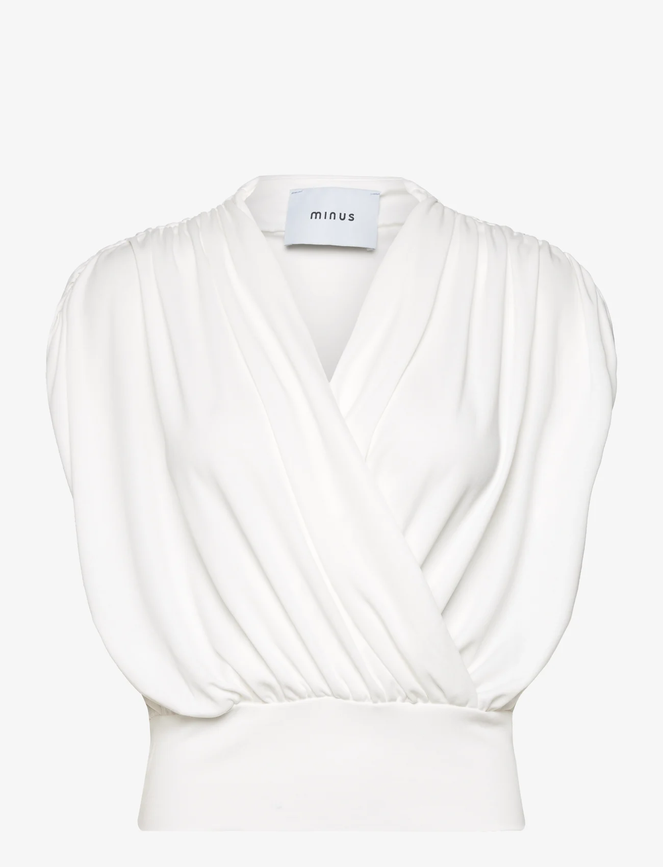 Minus - MSElvie Modal Wrap Top - sleeveless blouses - broken white - 0