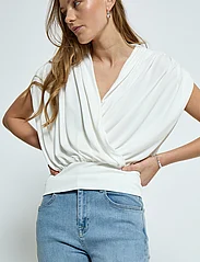 Minus - MSElvie Modal Wrap Top - sleeveless blouses - broken white - 6