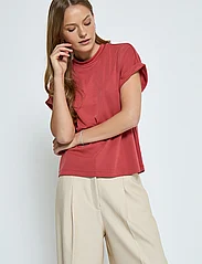 Minus - MSMavelyn Modal Blouse - short-sleeved blouses - barn red - 2