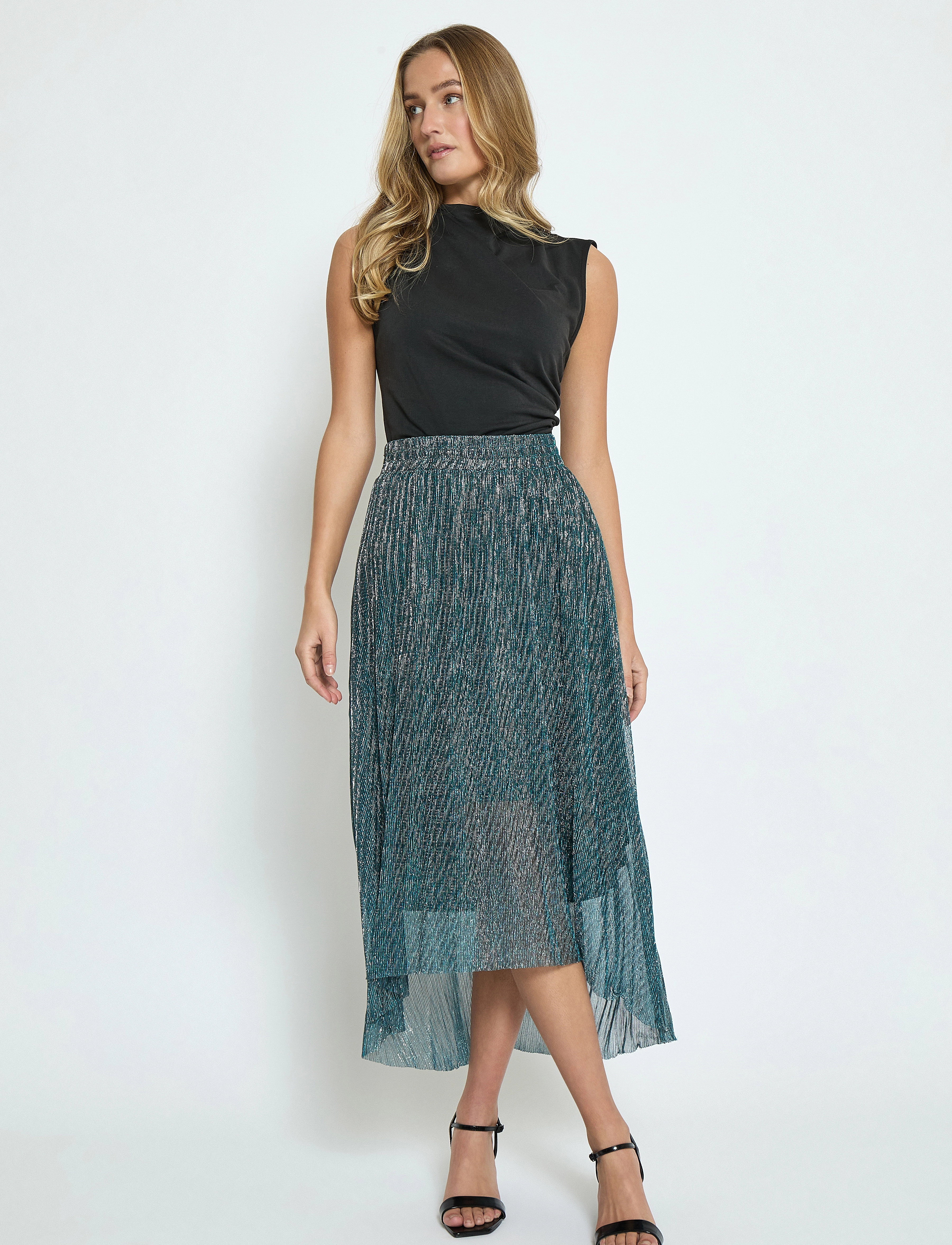 Minus - MSKamina Maxi Skirt - midi kjolar - lake blue metallic - 4