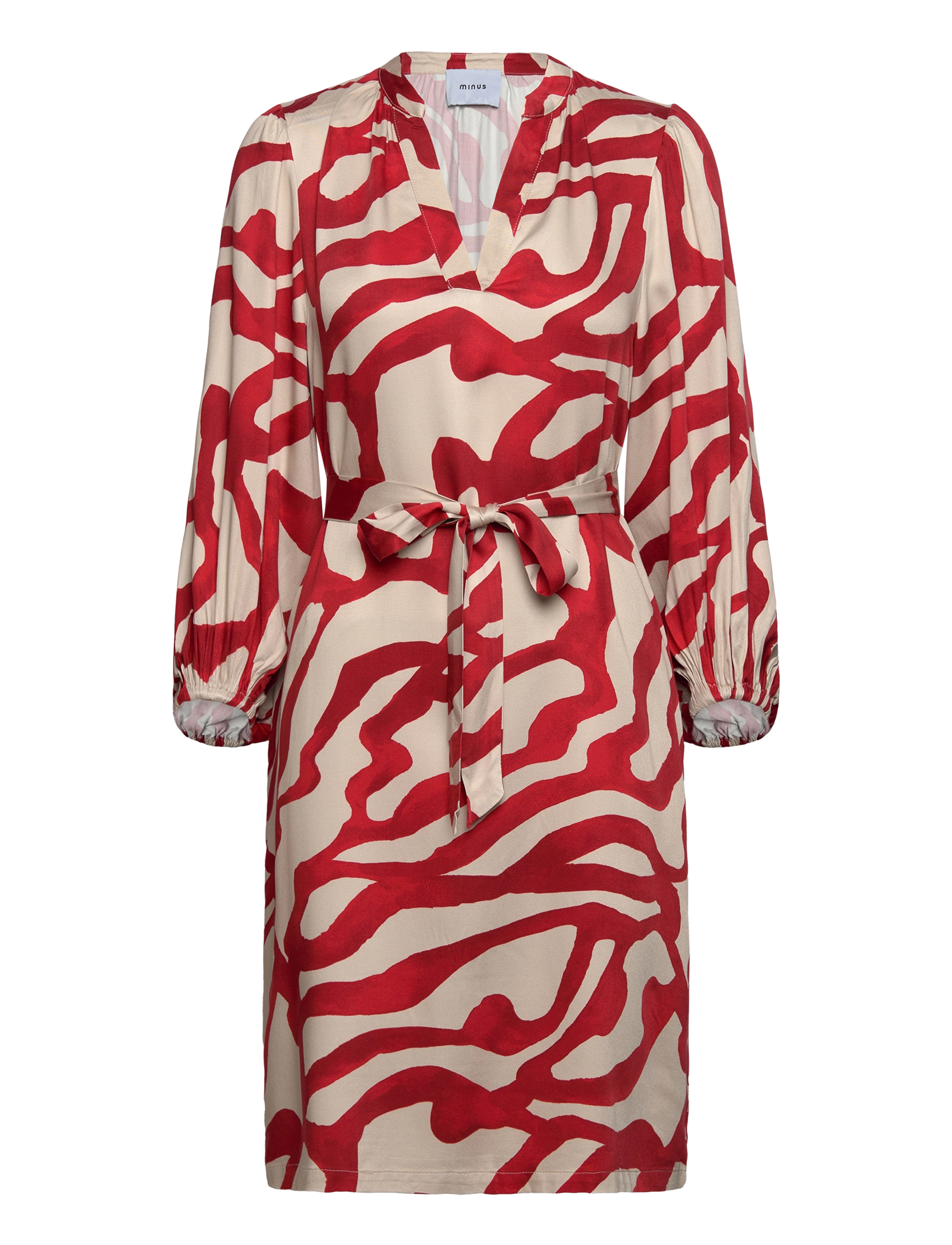 Minus - MSJassie Short Dress - barn red print - 1