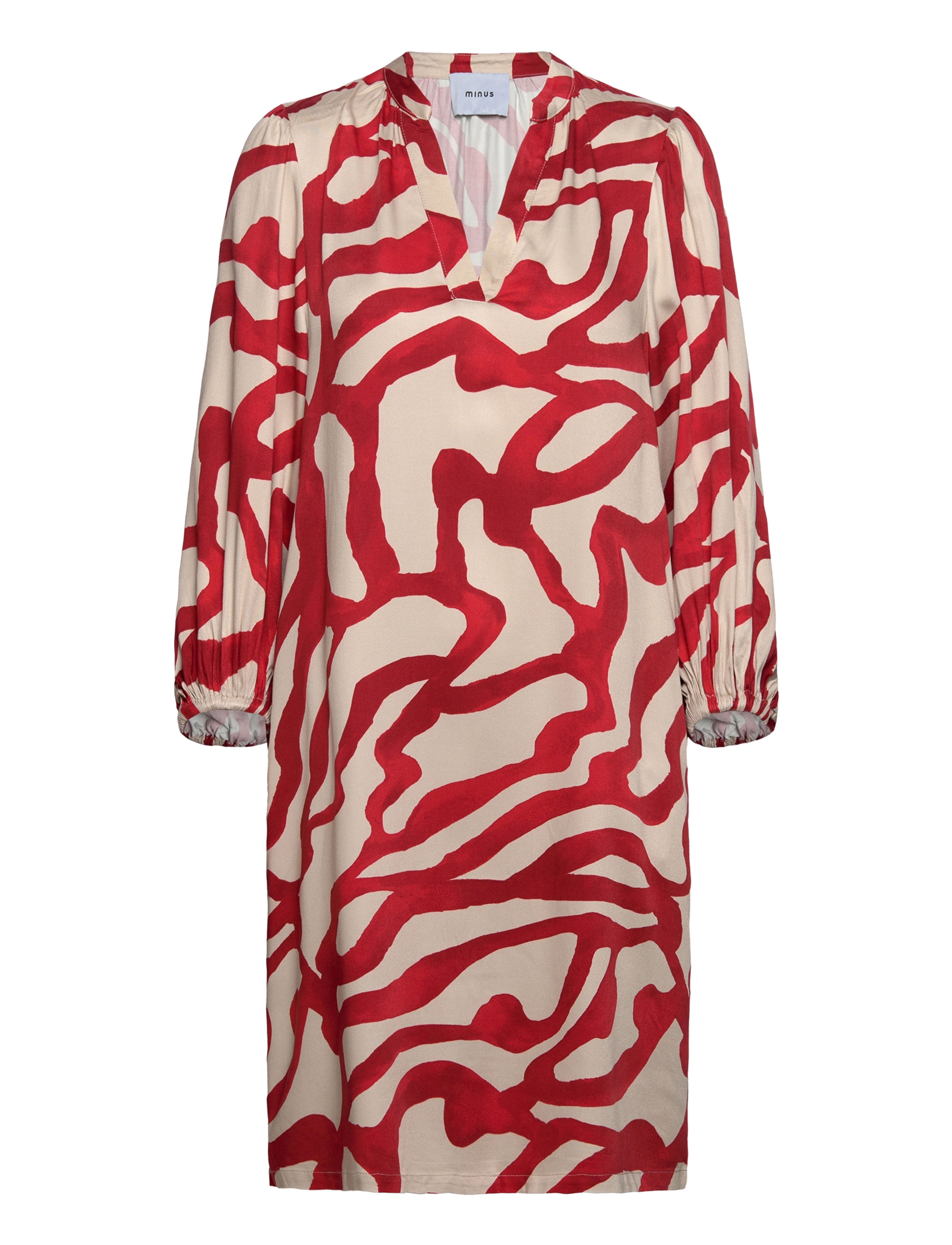 Minus - MSJassie Short Dress - barn red print - 3