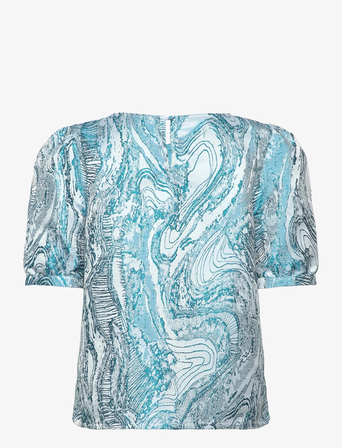 Minus - MSAlika Round Neck Blouse - blouses korte mouwen - lake blue - 1