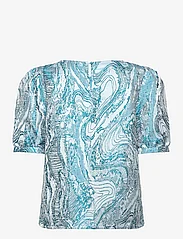 Minus - MSAlika Round Neck Blouse - blouses korte mouwen - lake blue - 1