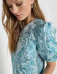 Minus - MSAlika Round Neck Blouse - blouses korte mouwen - lake blue - 5