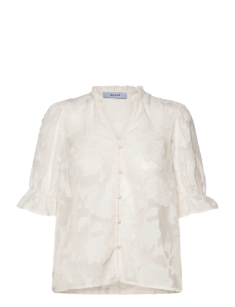 Minus - MSRekira V-Neck Blouse - bluzki z krótkim rękawem - light birch - 1