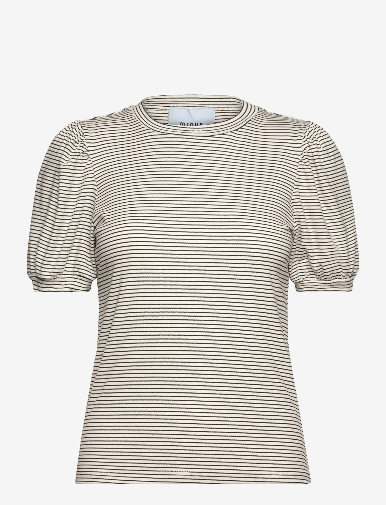 Minus - MSJuma Short Sleeve Tee - cloud dancer stripe - 0