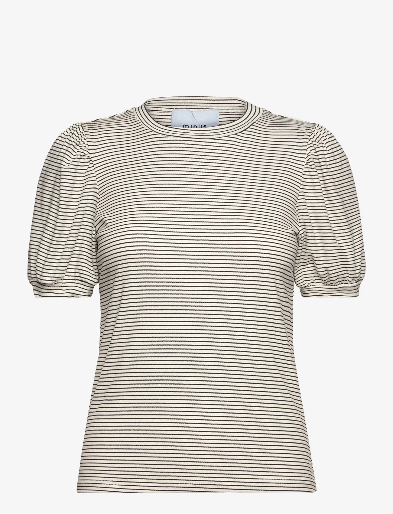 Minus - MSJuma Short Sleeve Tee - t-shirts - cloud dancer stripe - 0