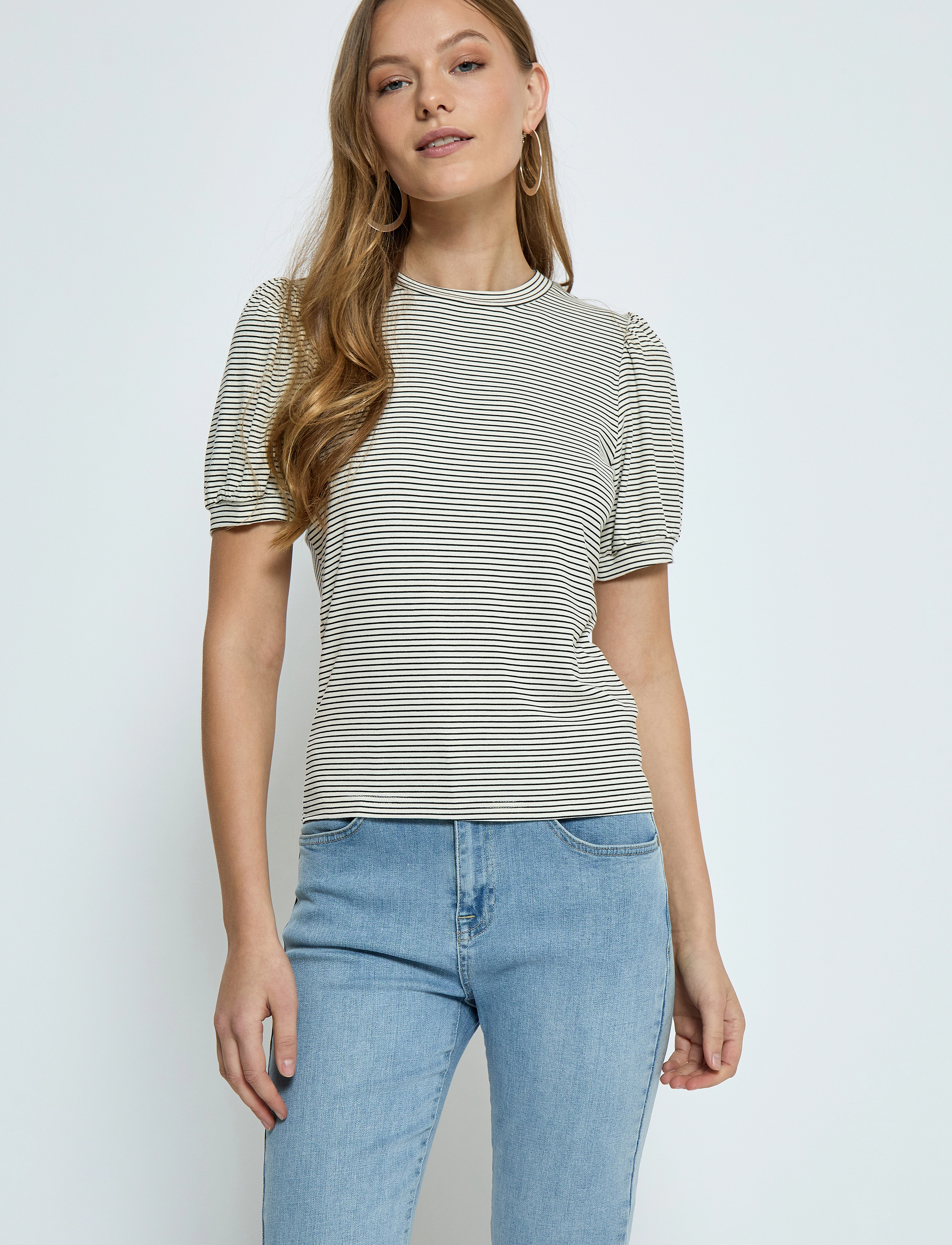 Minus - MSJuma Short Sleeve Tee - cloud dancer stripe - 2