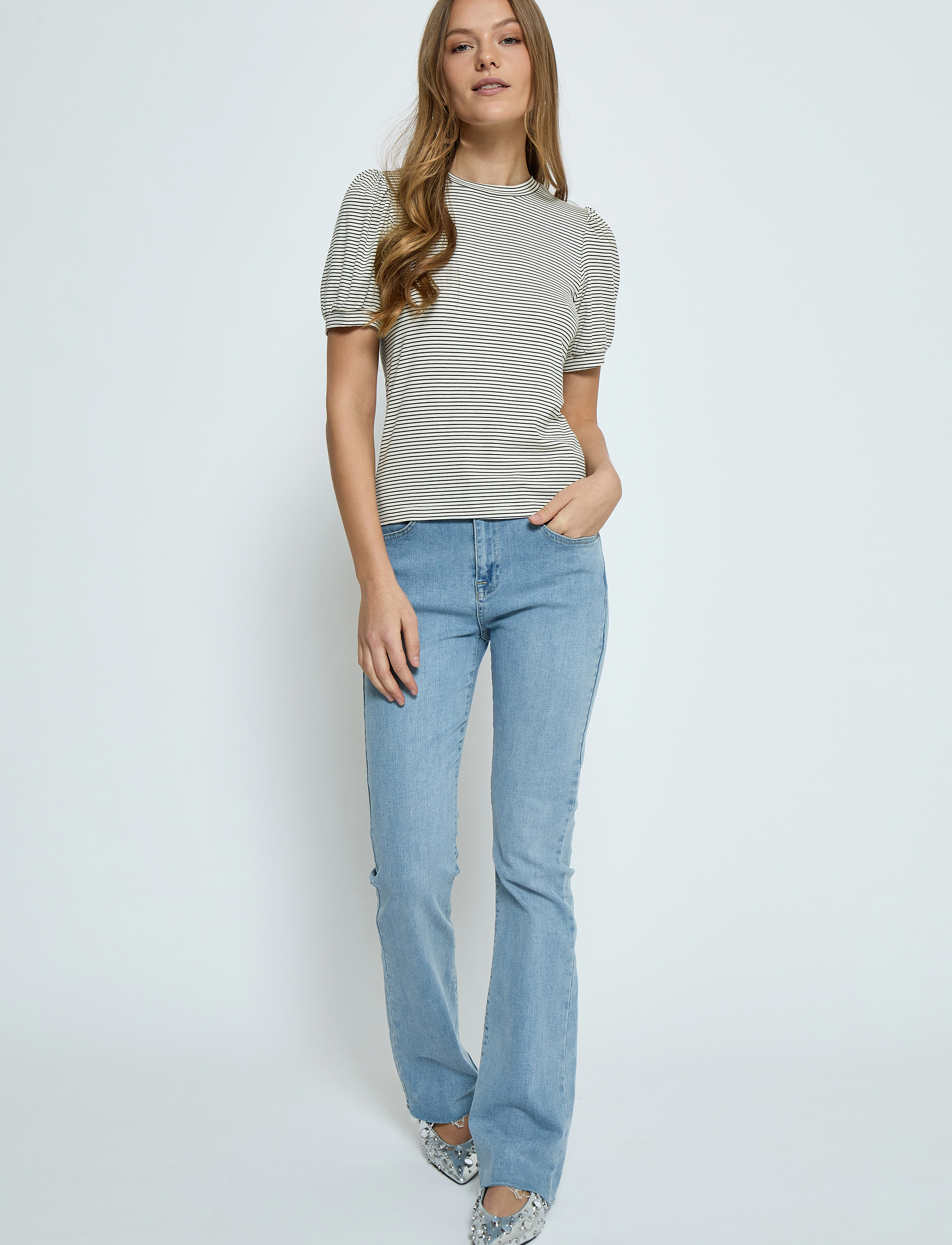 Minus - MSJuma Short Sleeve Tee - cloud dancer stripe - 5