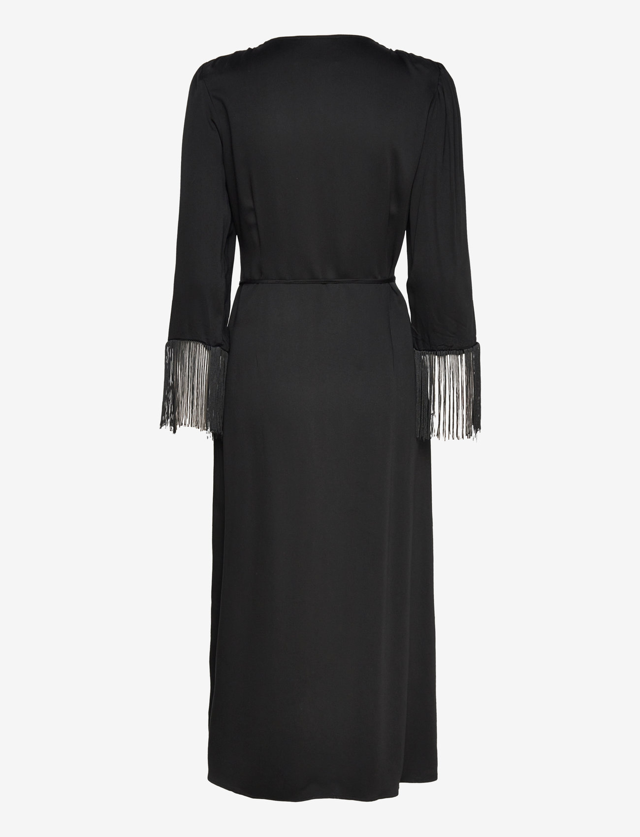 Minus - MSJassie Solid Fringe Sleeve Dress - wickelkleider - sort - 1