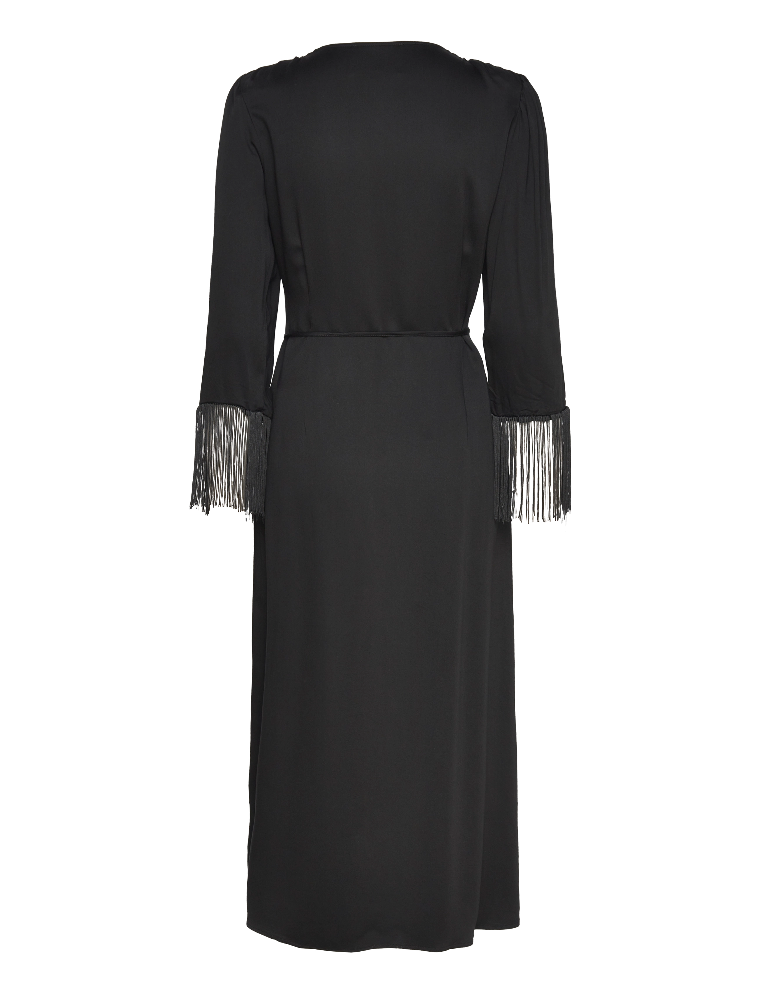 Minus - MSJassie Solid Fringe Sleeve Dress - midikleidid - sort - 2