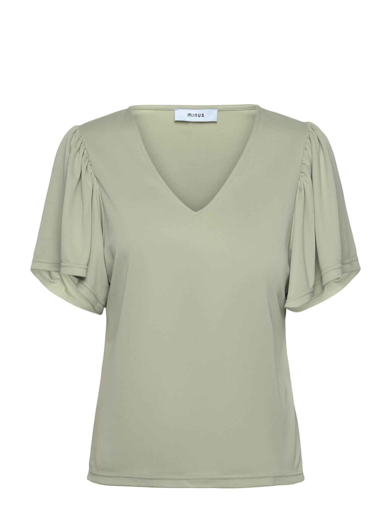 Minus - MSRianne V-Neck T-Shirt - t-krekli - reseda - 0