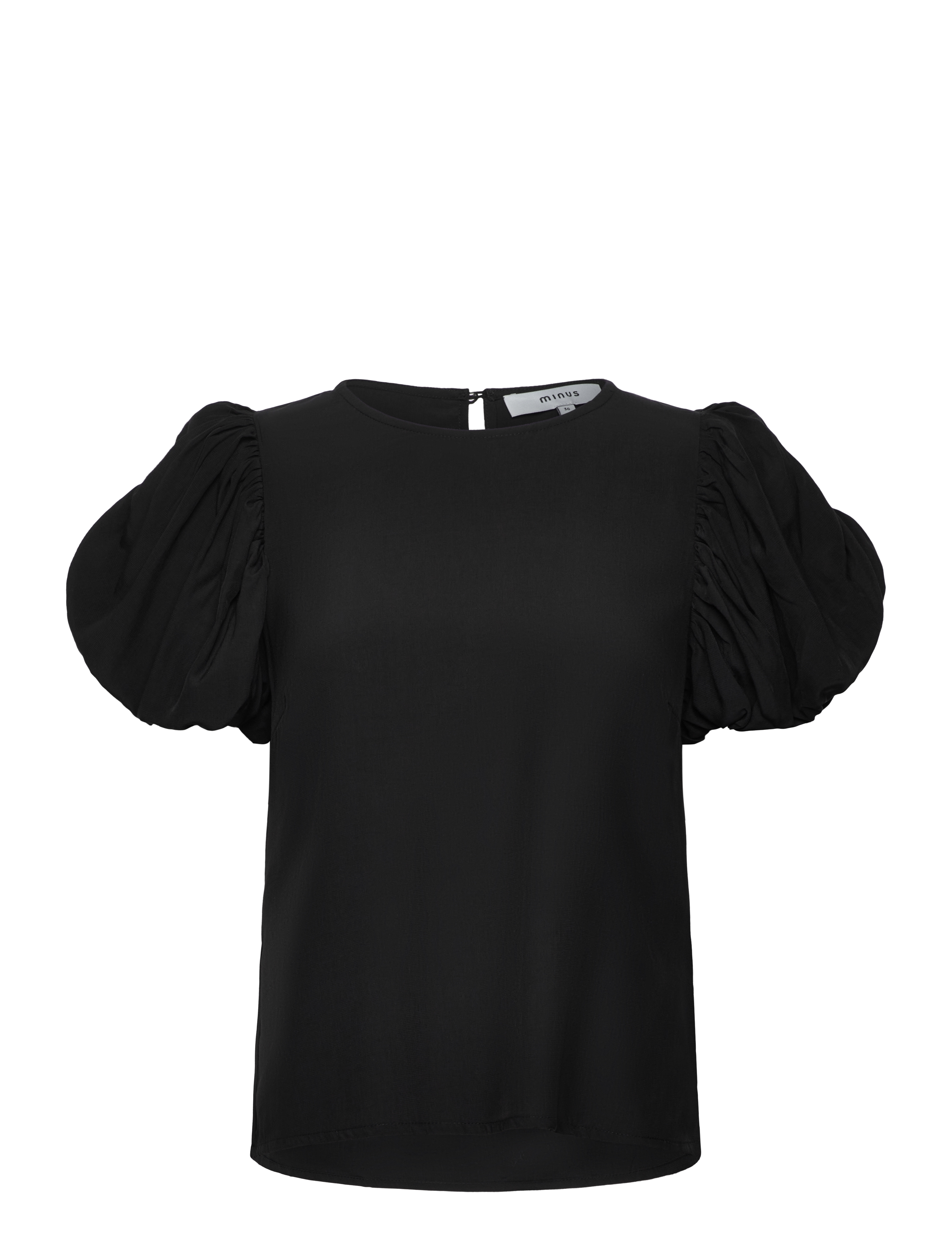 Minus MSBaya Short Sleeve Blouse - Tøj - SORT / black