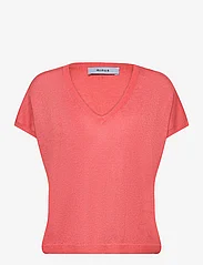 Minus - MSCarlina Batsleeve Knit Tee - t-shirts - hot coral met. - 0