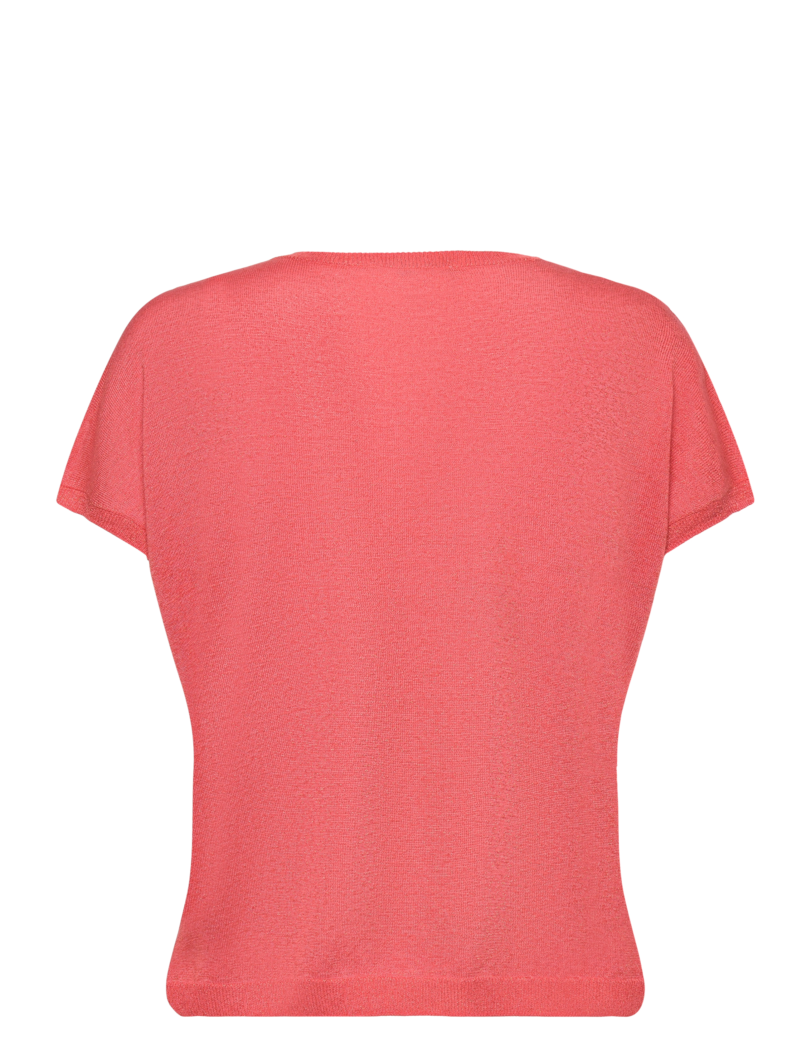 Minus - MSCarlina Batsleeve Knit Tee - kortærmede bluser - hot coral met. - 2