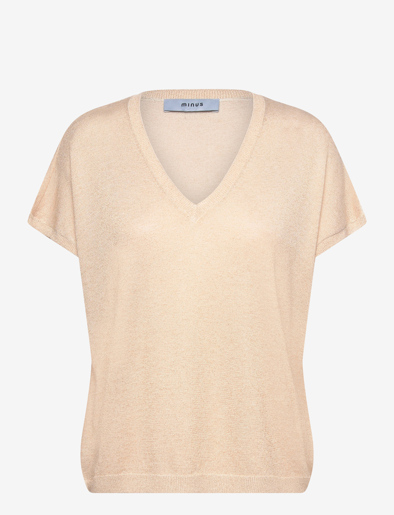 Minus - MSCarlina Batsleeve Knit Tee - palaidinės trumpomis rankovėmis - medal gold metallic - 1