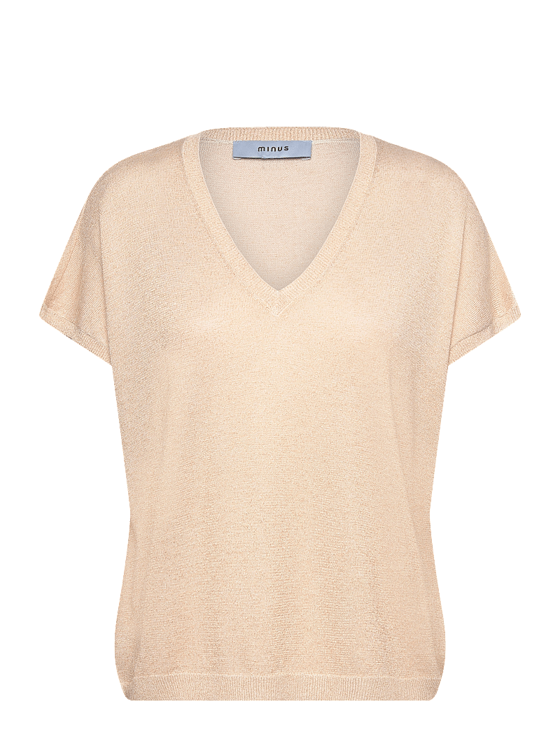 Minus - MSCarlina Batsleeve Knit Tee - palaidinės trumpomis rankovėmis - medal gold metallic - 1