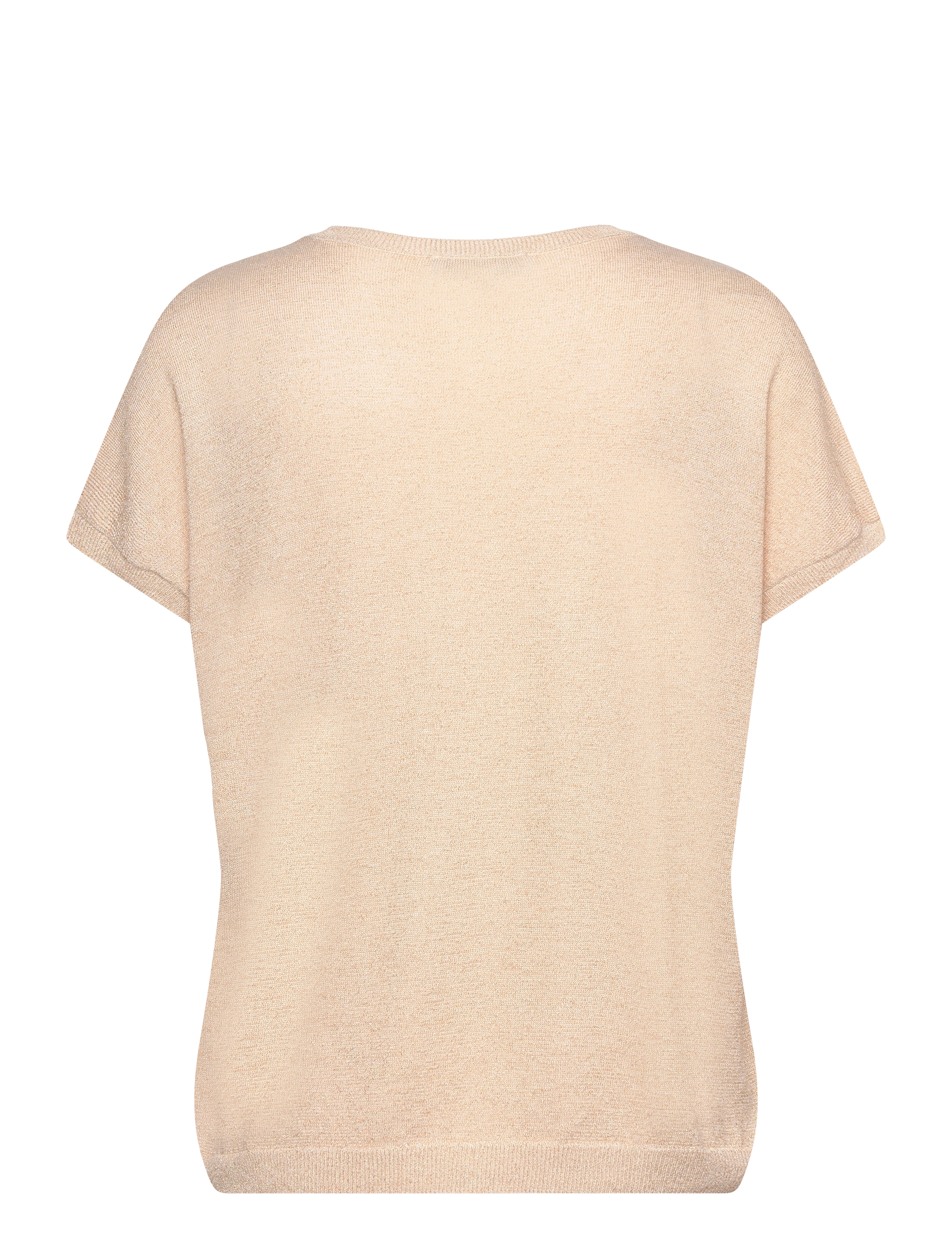 Minus - MSCarlina Batsleeve Knit Tee - kortærmede bluser - medal gold metallic - 2