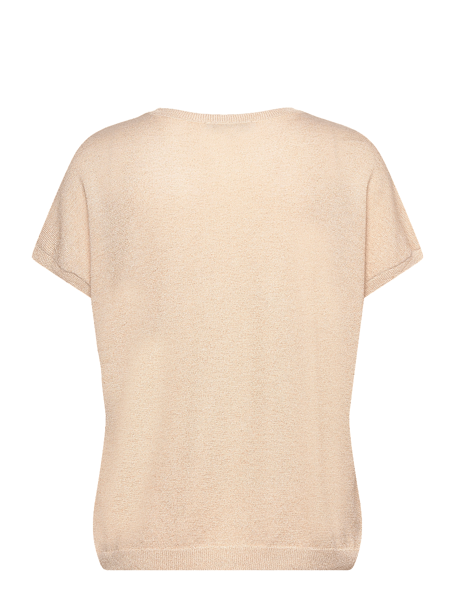 Minus - MSCarlina Batsleeve Knit Tee - kortærmede bluser - medal gold metallic - 2