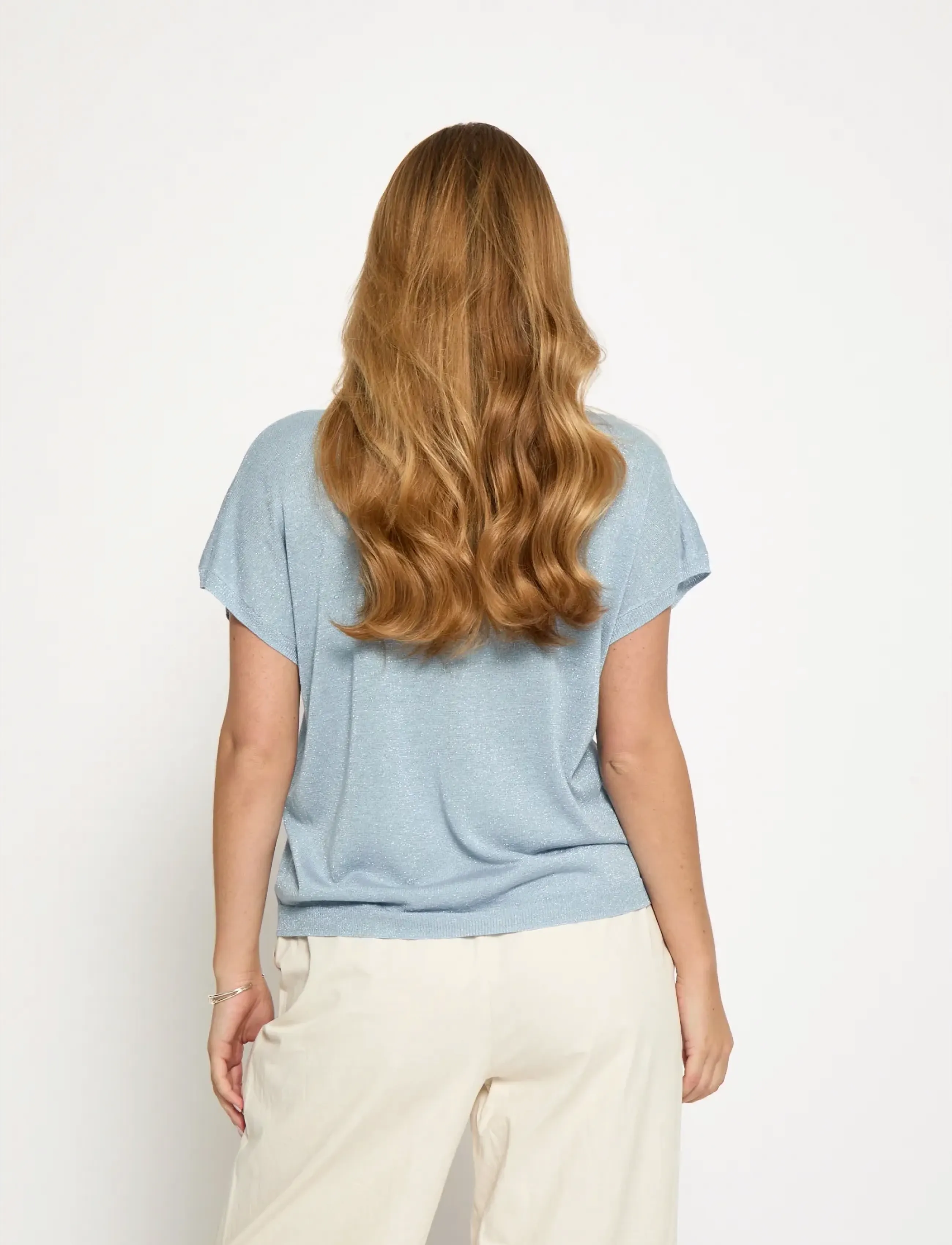 Minus - MSCarlina Batsleeve Knit Tee - kortærmede bluser - skyway blue metal. - 2