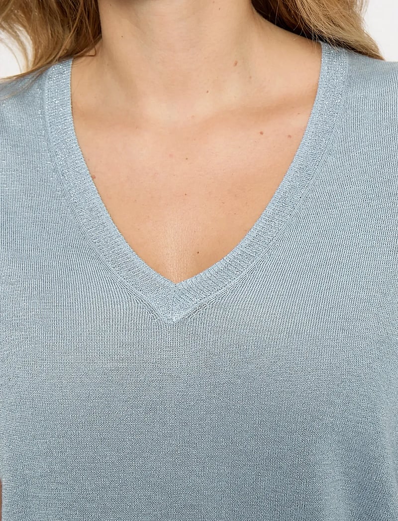 Minus - MSCarlina Batsleeve Knit Tee - kortærmede bluser - skyway blue metal. - 4