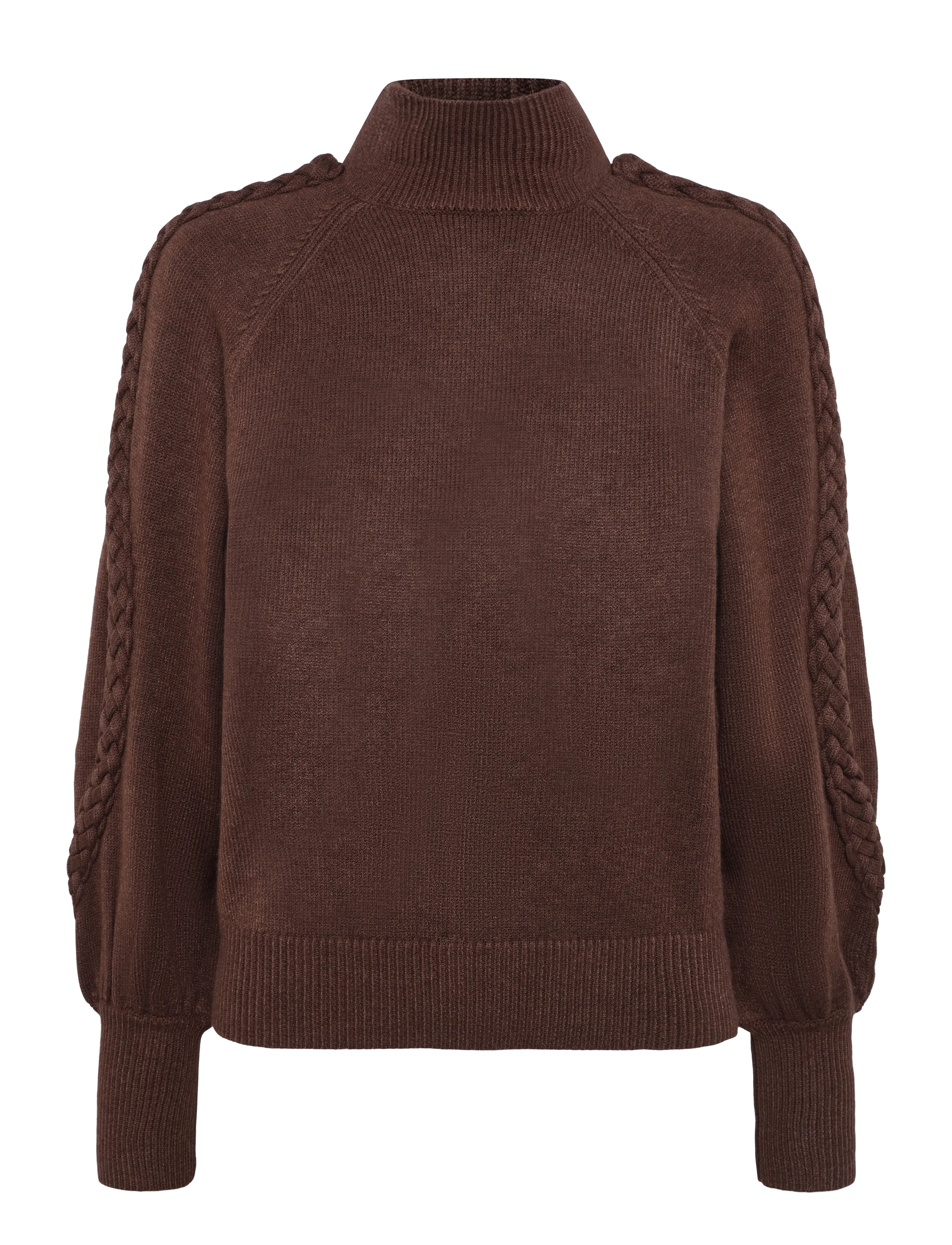 Minus MSVera High Neck Knit Pullover - Strik - CARAFE / brown