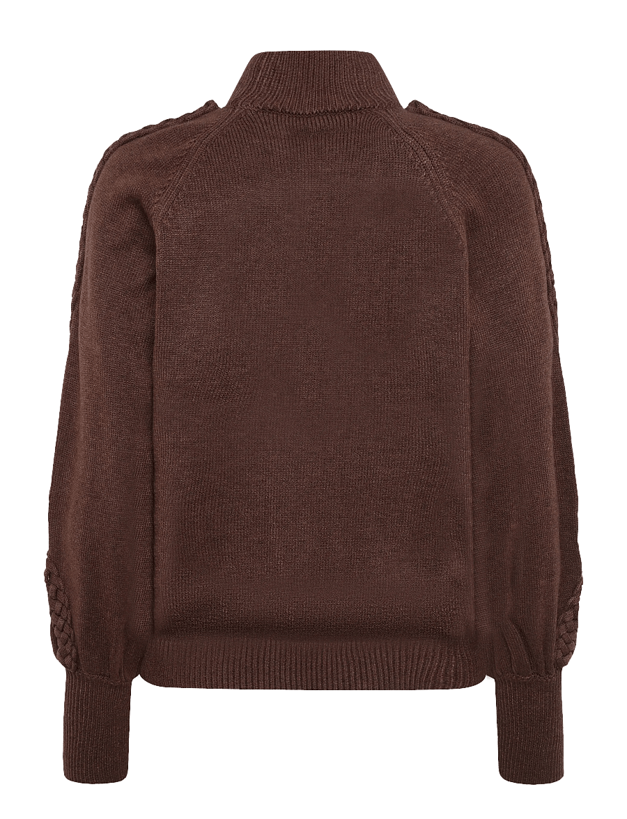 Minus - MSVera High Neck Knit Pullover - striktrøjer - carafe - 1