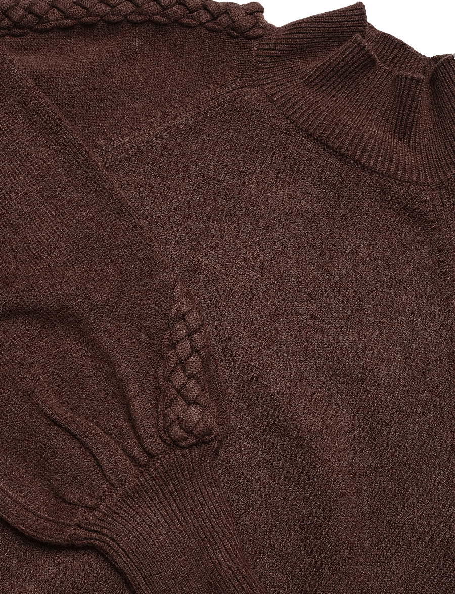Minus - MSVera High Neck Knit Pullover - striktrøjer - carafe - 2