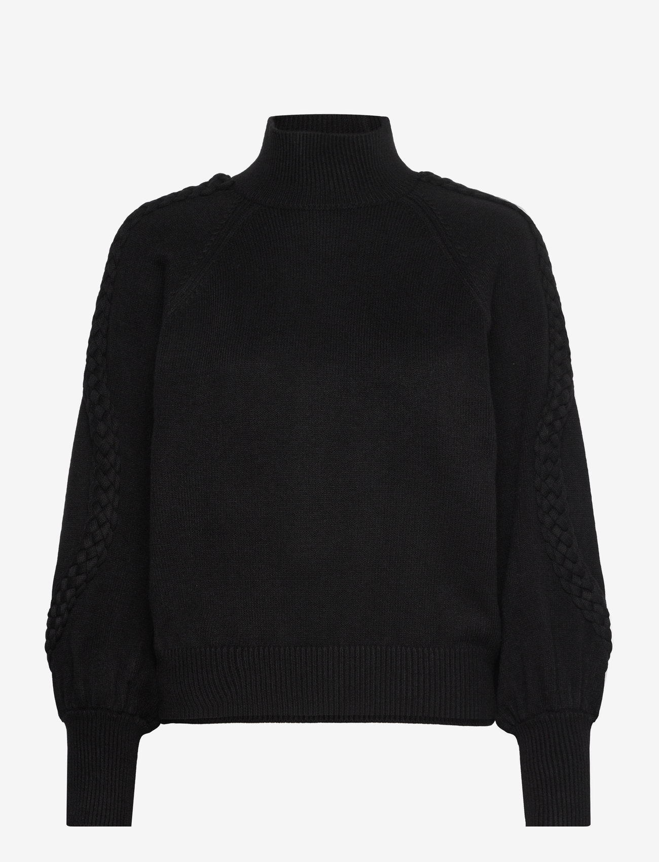 Minus - MSVera High Neck Knit Pullover - stickade tröjor - sort - 0