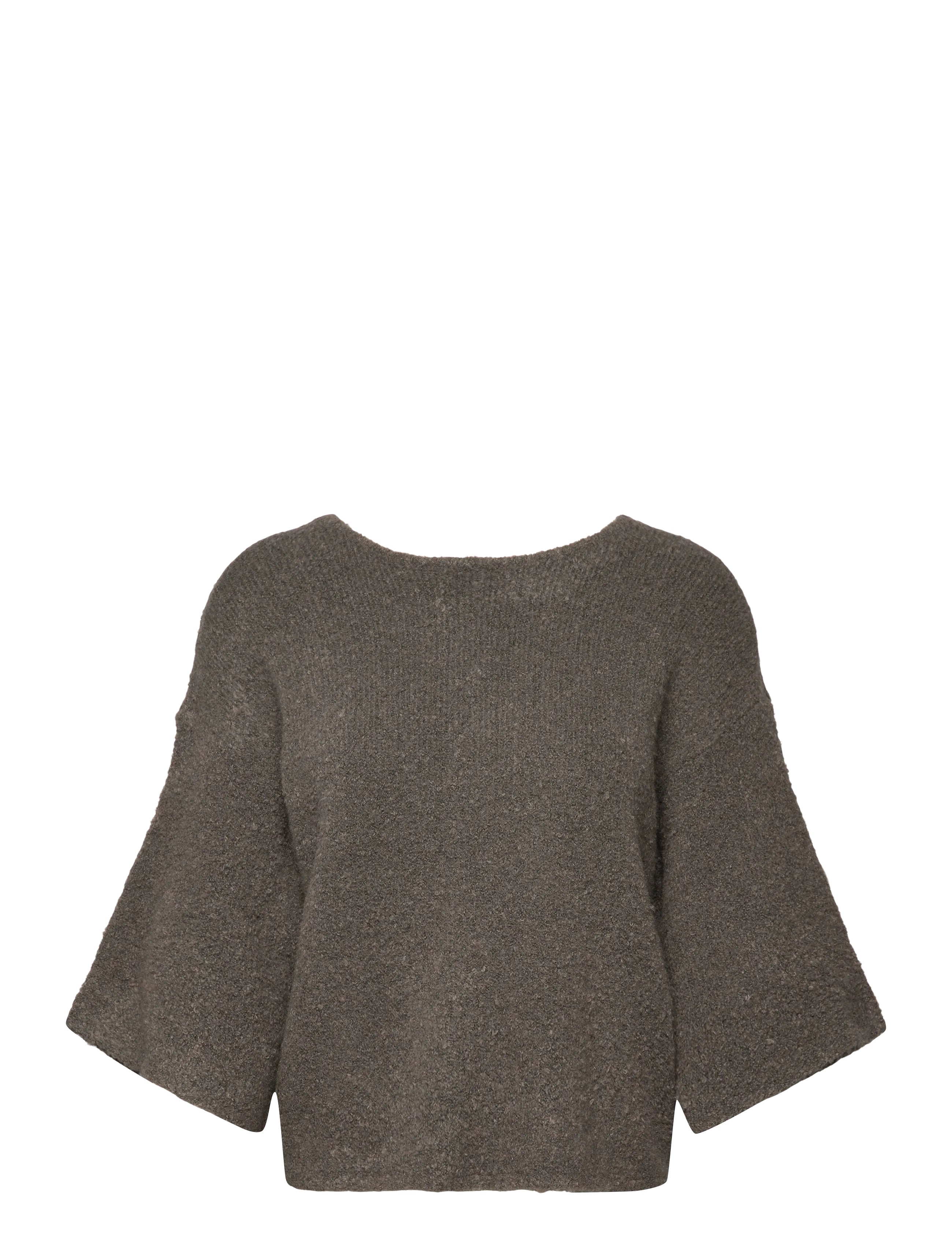 MSTalima Cropped Knit Pullover - GUNMETAL