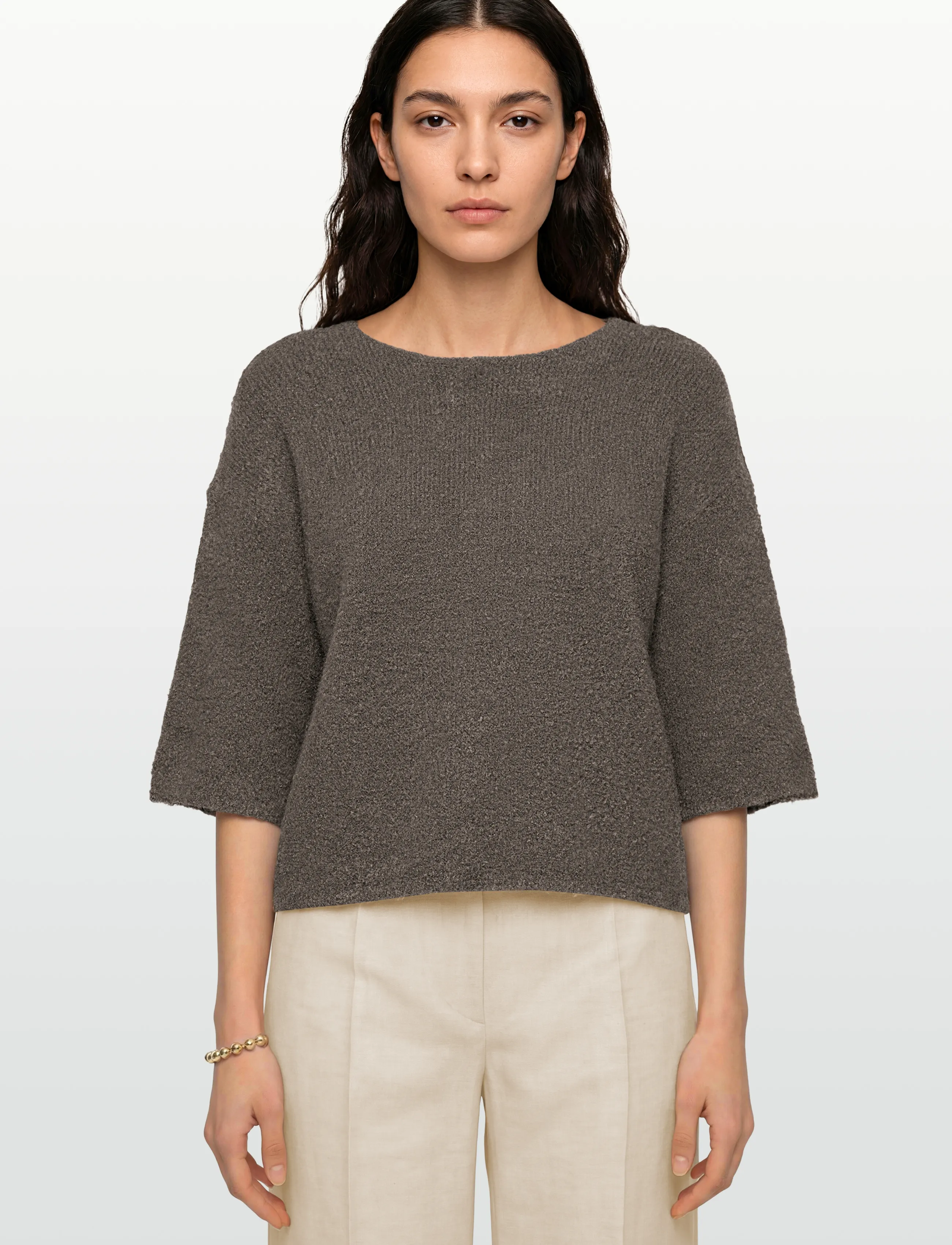Minus - MSTalima Cropped Knit Pullover - neulepuserot - gunmetal - 3