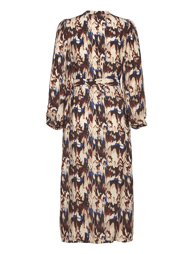 Minus - MSCassandra Midi Dress - skjortekjoler - madder brown print - 1