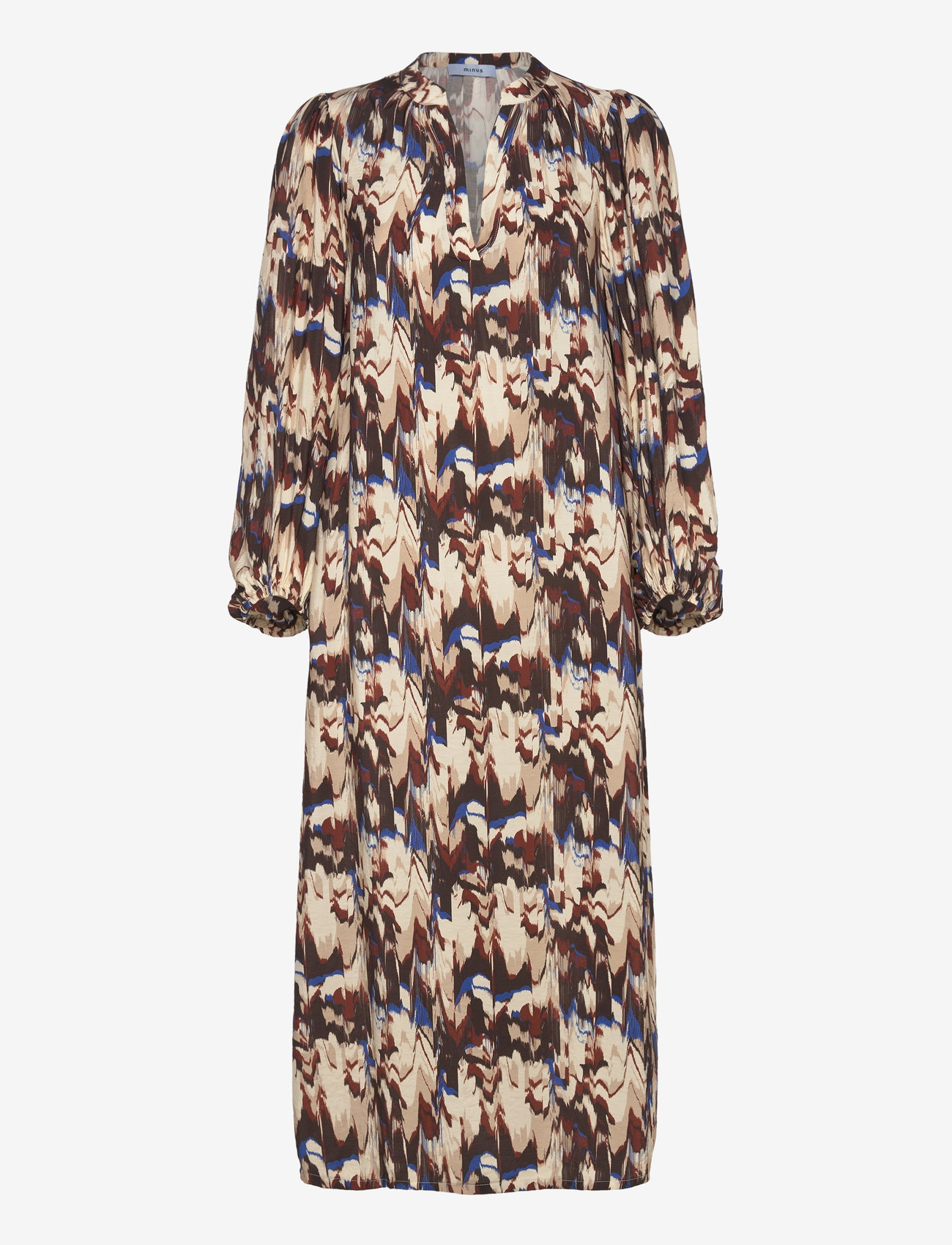 Minus - MSCassandra Midi Dress - skjortekjoler - madder brown print - 2